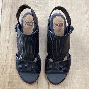Sofft Sara Black Leather Sandal Woman’s Size 6.5